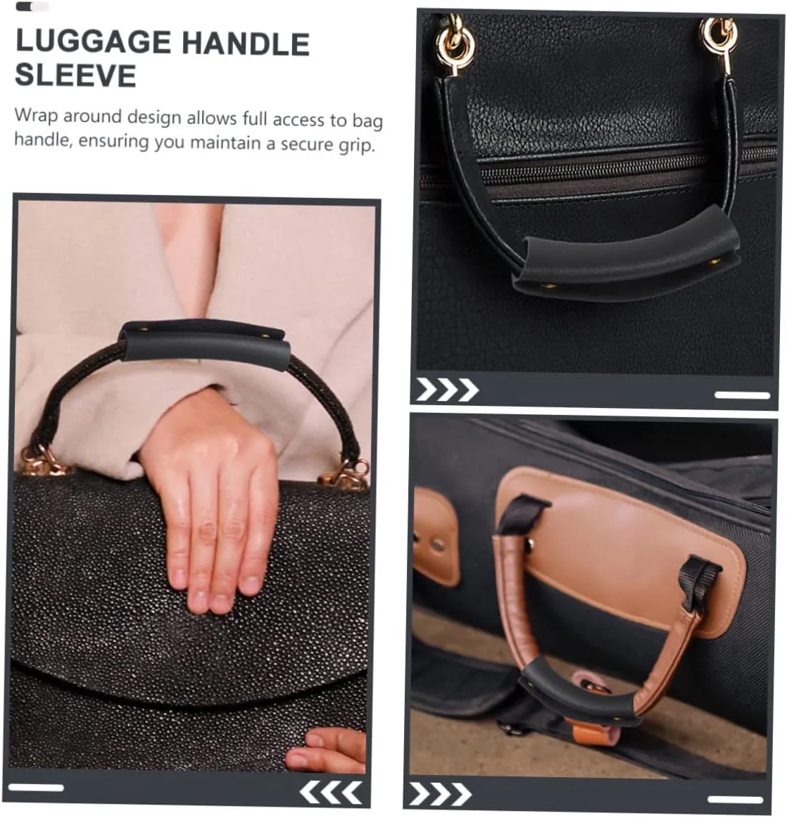 TENDYCOCO Leather Tote 4 Pcs Suitcase Handle Luggage Handle Covers Leather Handle Bag Handle Handbag Handle Grip Strap Protectors Leather Luggage Handle Tote with Lid Saddle Pu Gloves