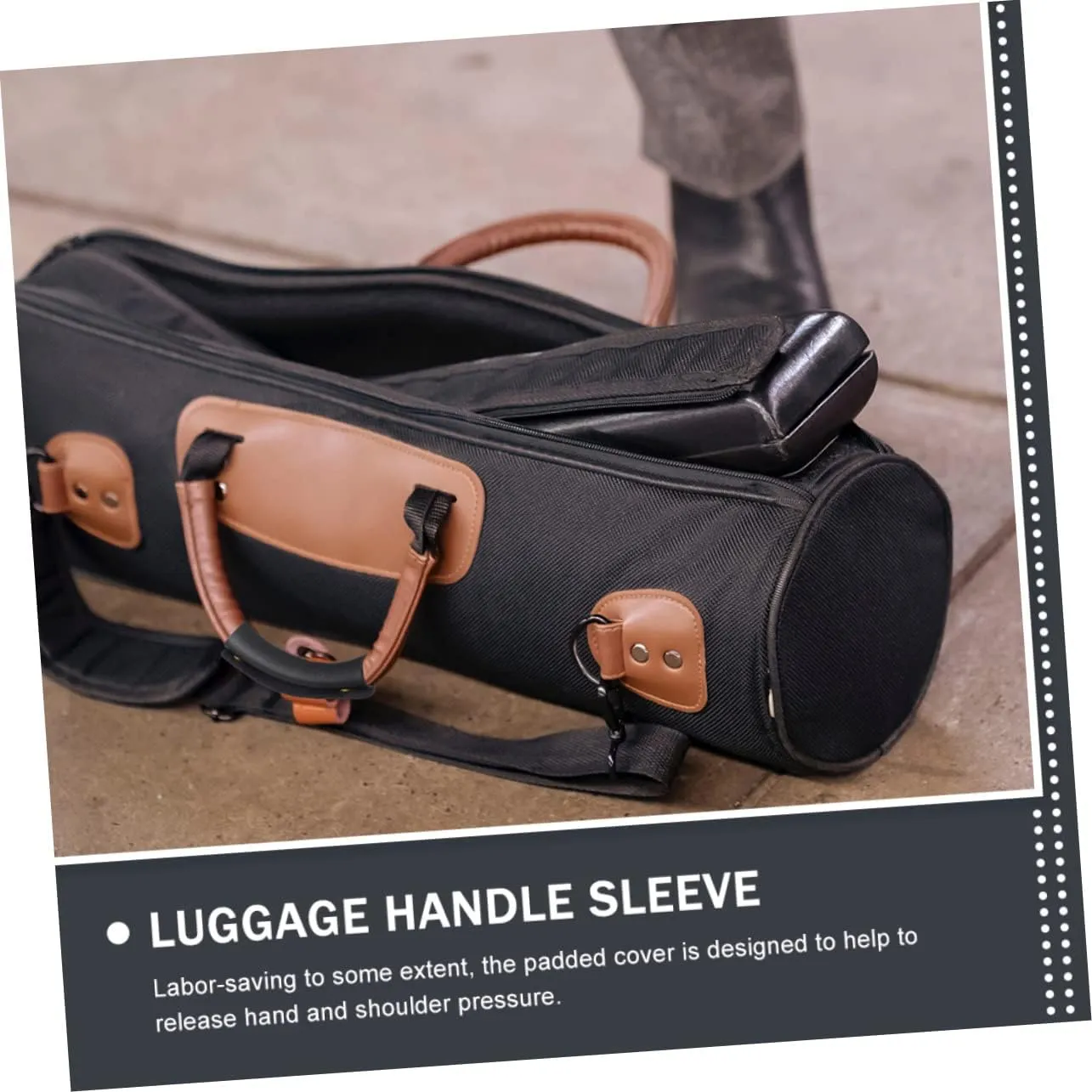 TENDYCOCO Leather Tote 4 Pcs Suitcase Handle Luggage Handle Covers Leather Handle Bag Handle Handbag Handle Grip Strap Protectors Leather Luggage Handle Tote with Lid Saddle Pu Gloves