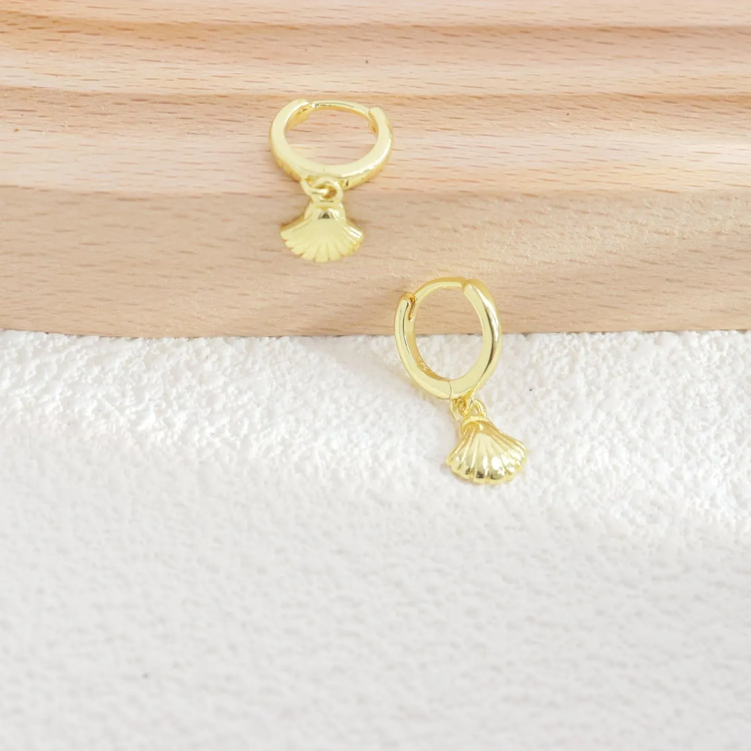 ToHeart Seashell Dangle Earrings Jewelry Gold Dangle Earrings Lightweight Gold Seashell Earrings for Women