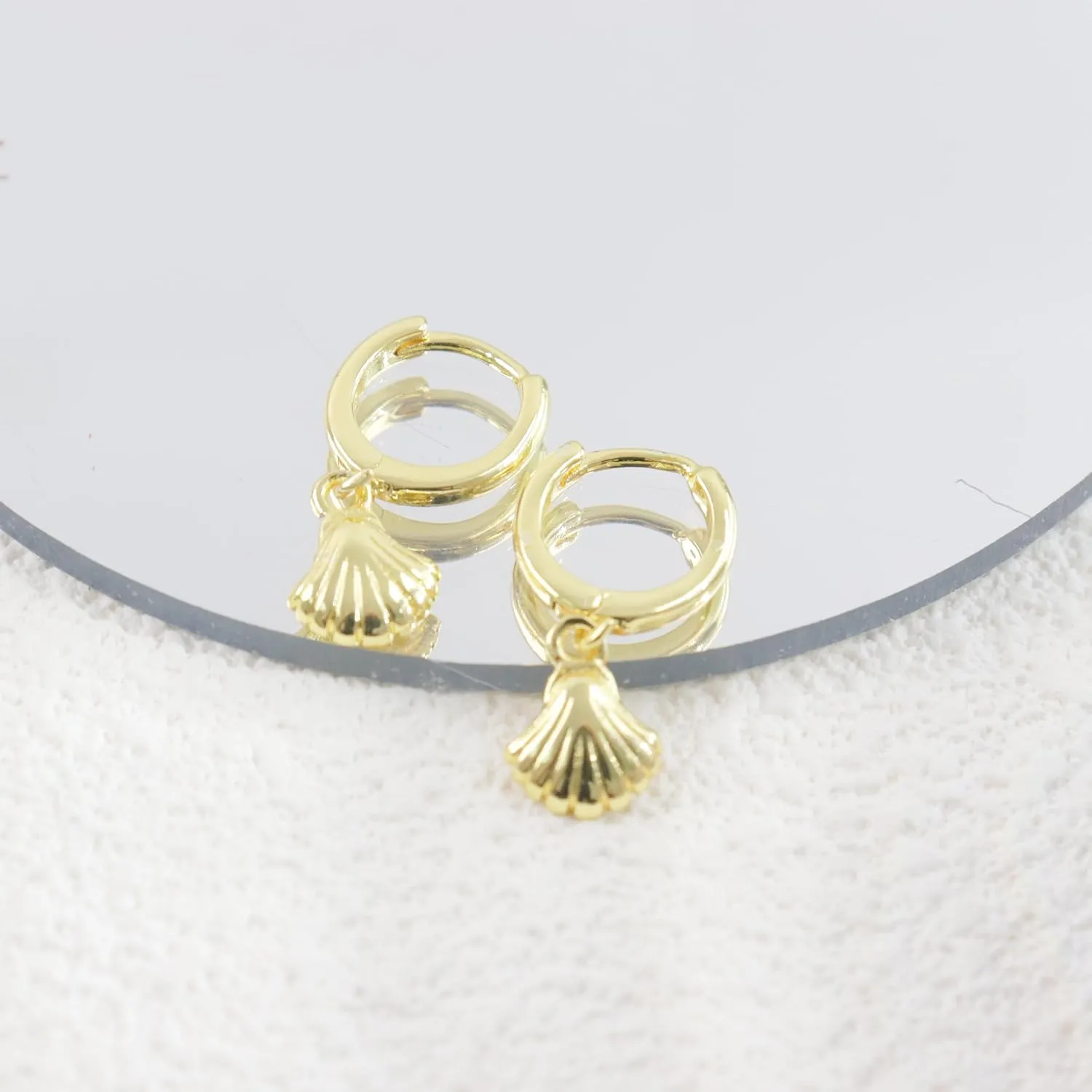 ToHeart Seashell Dangle Earrings Jewelry Gold Dangle Earrings Lightweight Gold Seashell Earrings for Women