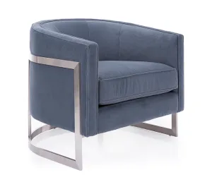 Tuxedo Accent Chair - Slate Fabric - Custom