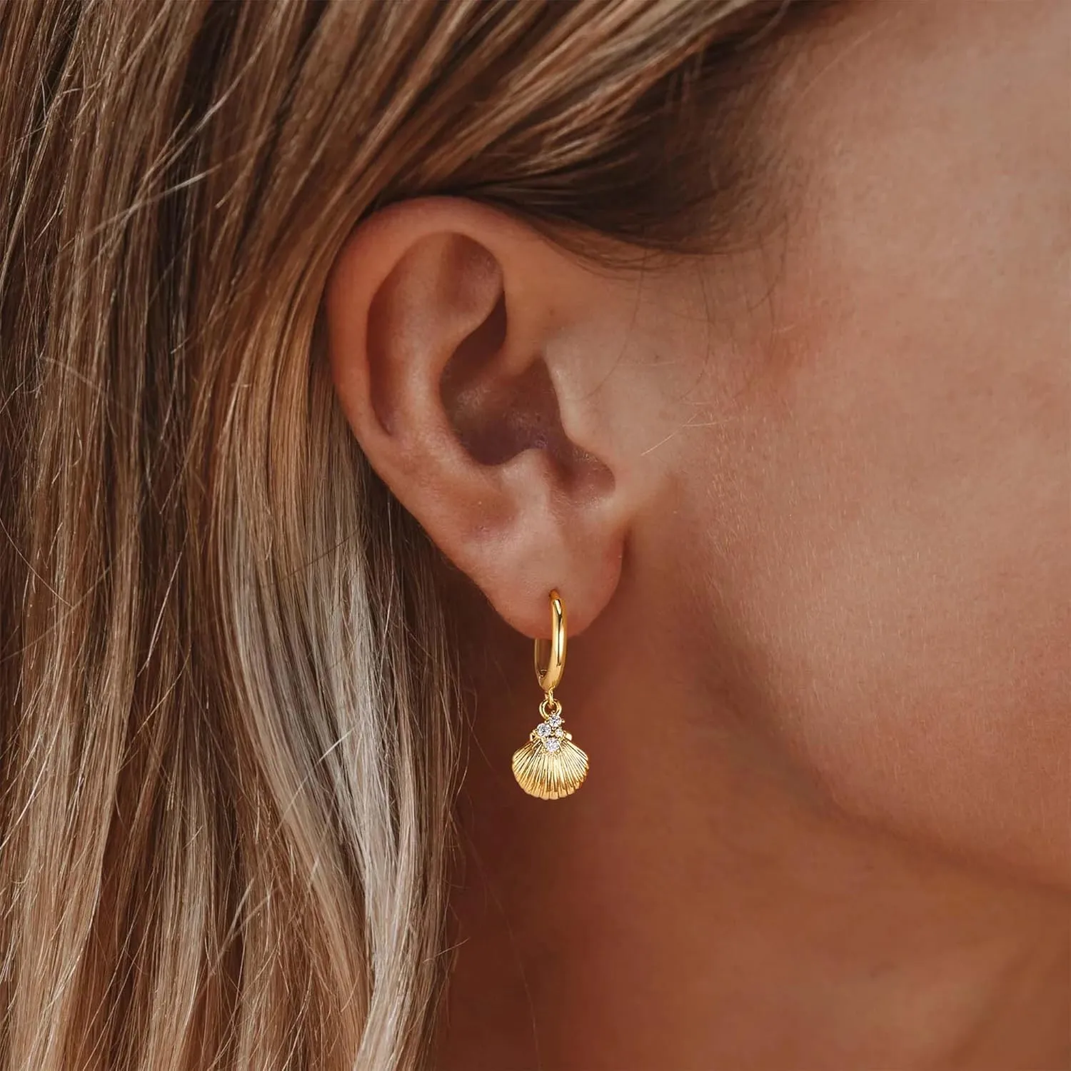 VACRONA Gold Heart Hoop Earrings Huggie Earrings for Women 14k Gold Plated Small Hoops Earrings