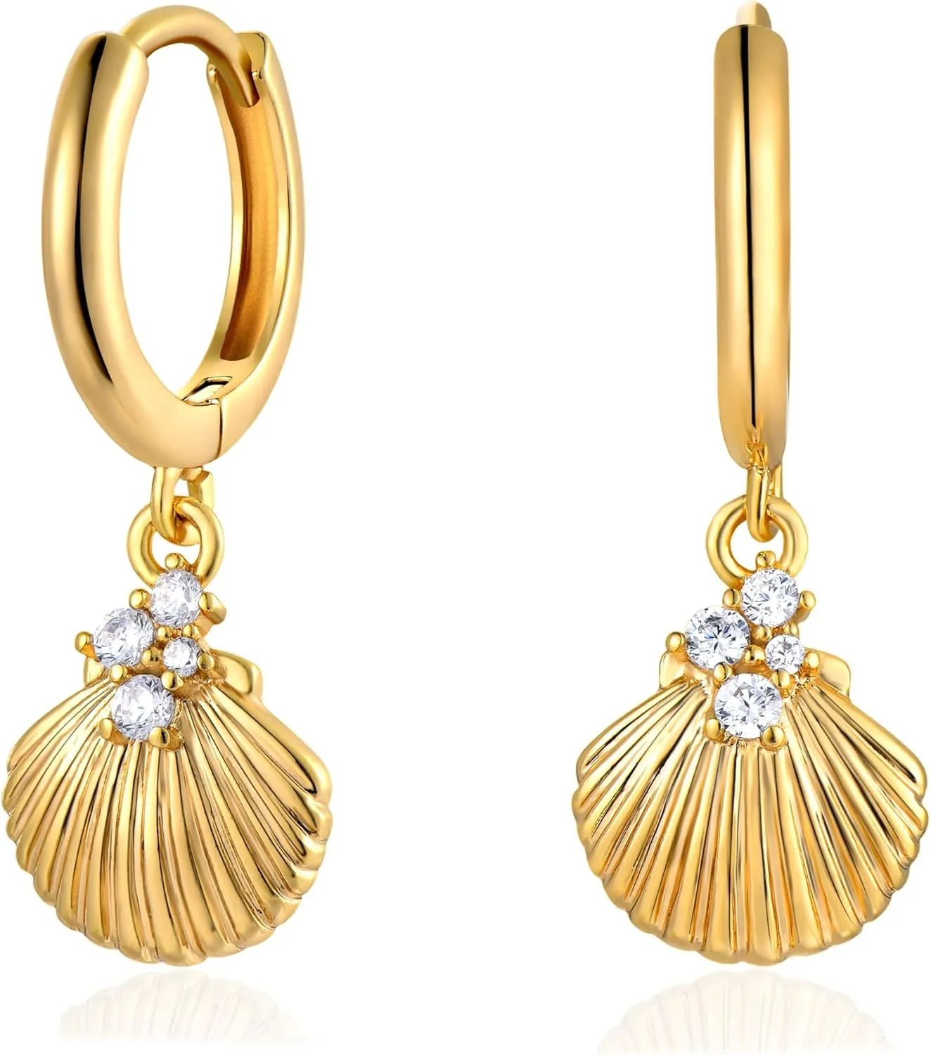 VACRONA Gold Heart Hoop Earrings Huggie Earrings for Women 14k Gold Plated Small Hoops Earrings
