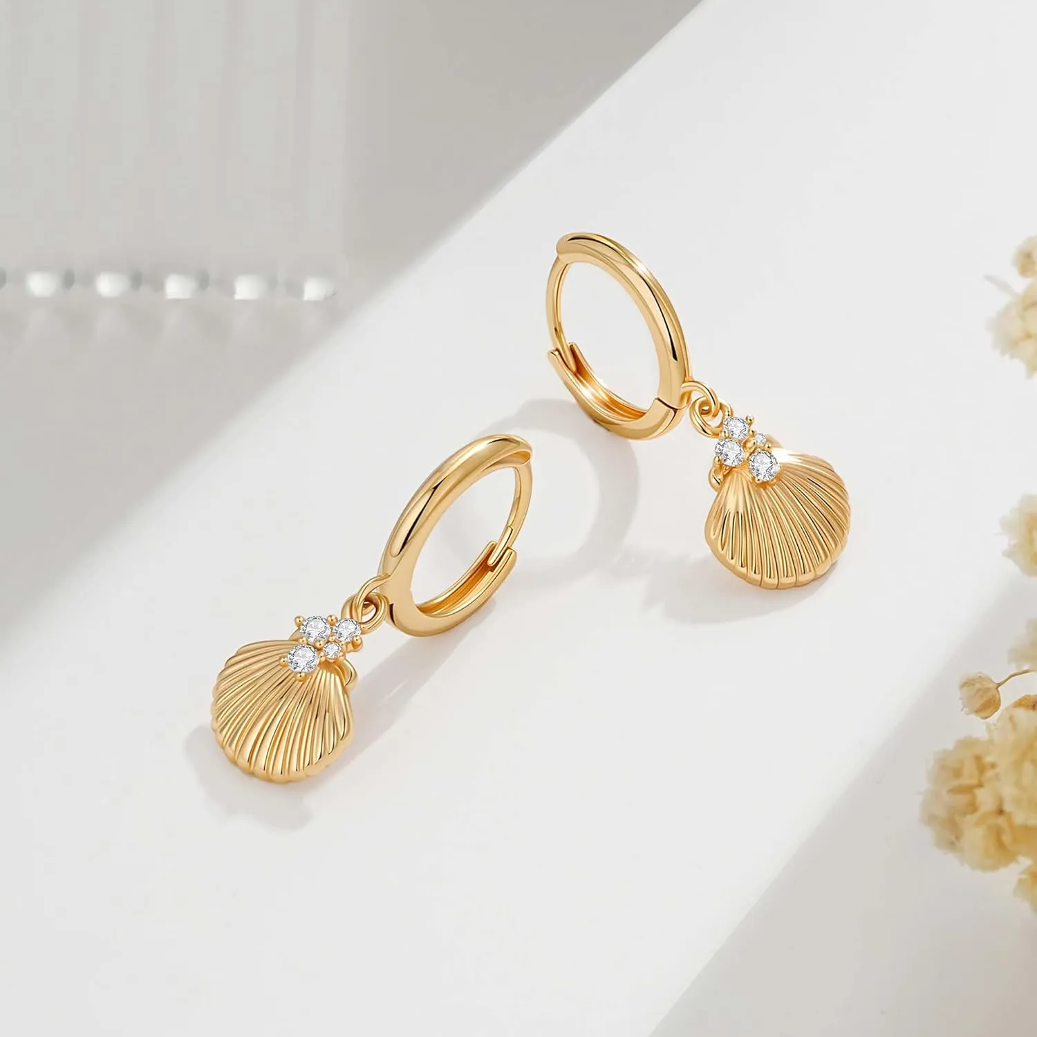 VACRONA Gold Heart Hoop Earrings Huggie Earrings for Women 14k Gold Plated Small Hoops Earrings
