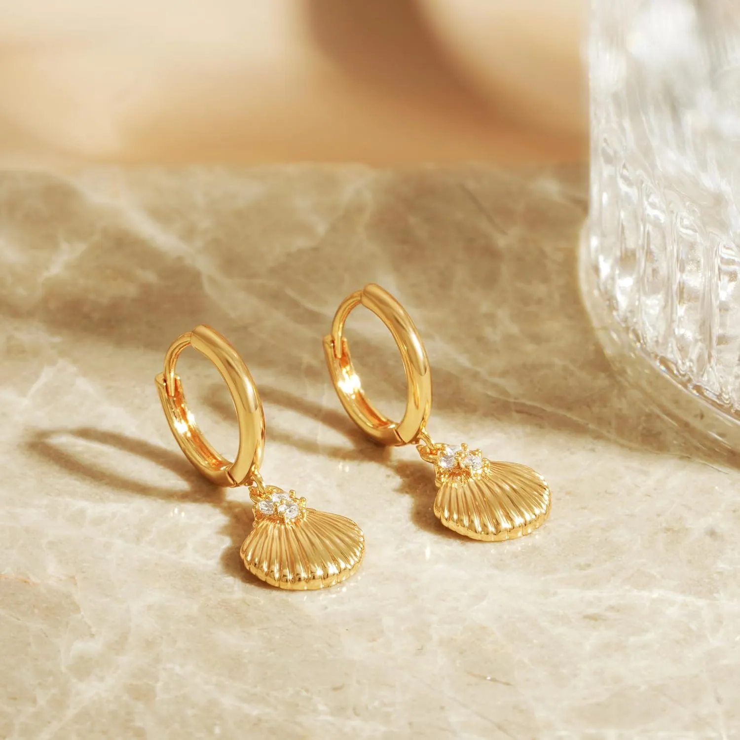 VACRONA Gold Heart Hoop Earrings Huggie Earrings for Women 14k Gold Plated Small Hoops Earrings
