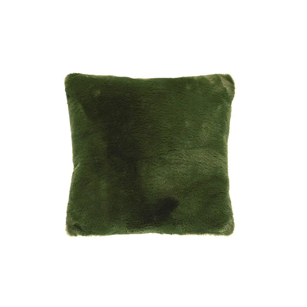 Walton & Co 43cm Olive Luxe Faux Fur Cushion