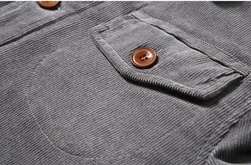 West Louis New Trend Fur Lining Corduroy Jacket