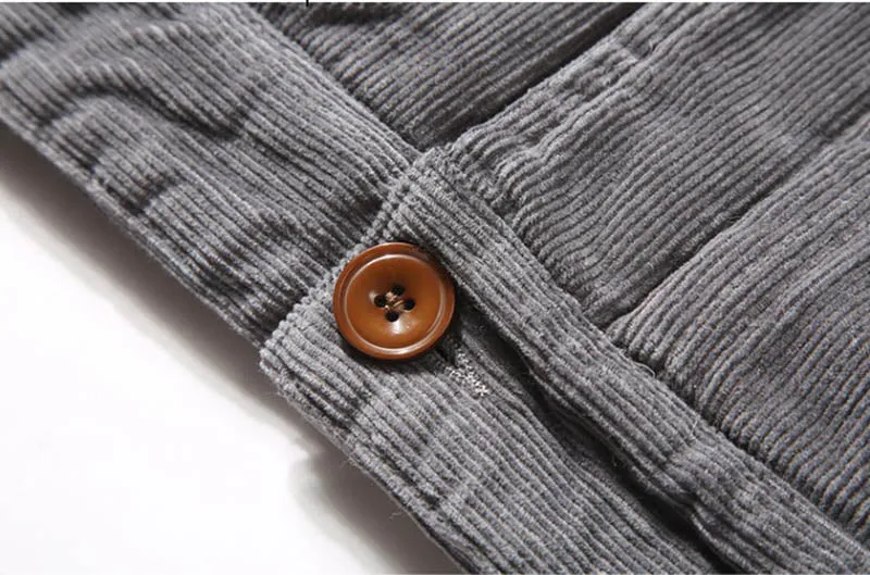 West Louis New Trend Fur Lining Corduroy Jacket