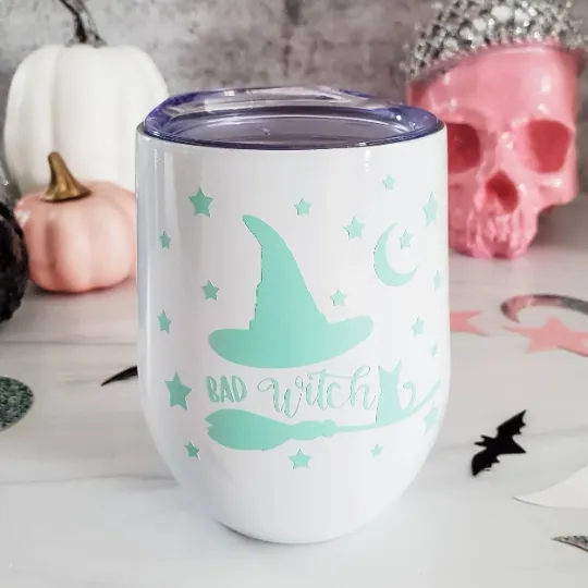 Witches Brew Pastel Halloween Wine Tumbler by Salt and Sparkle