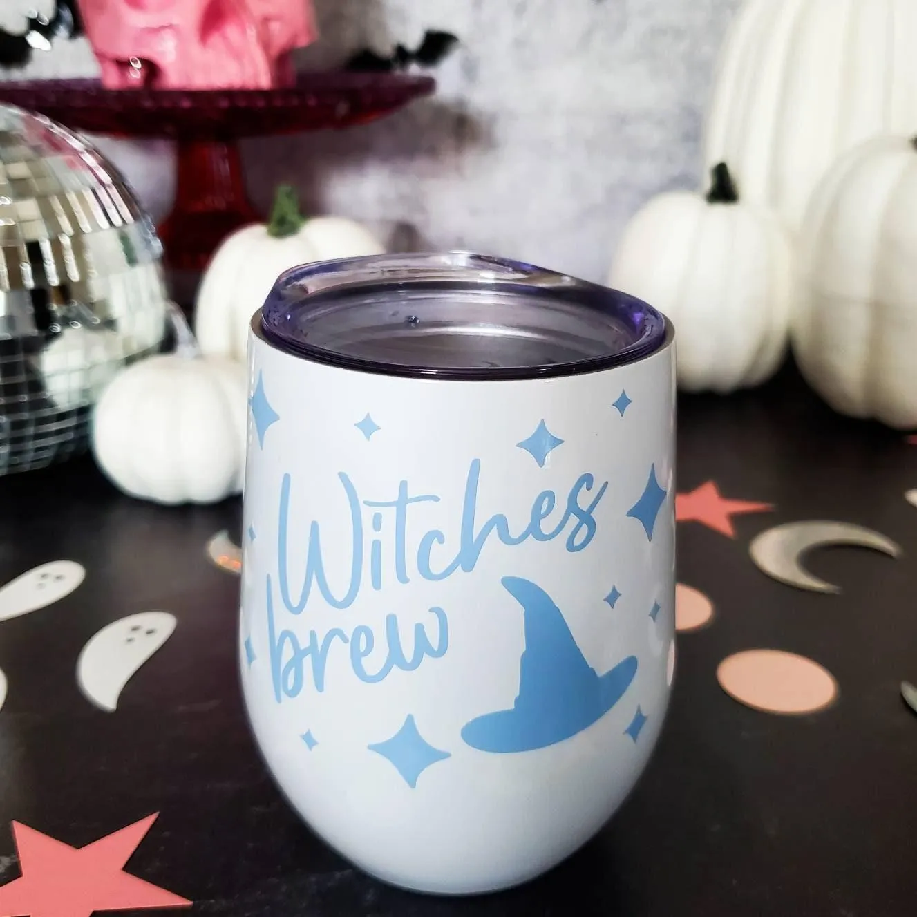 Witches Brew Pastel Halloween Wine Tumbler by Salt and Sparkle