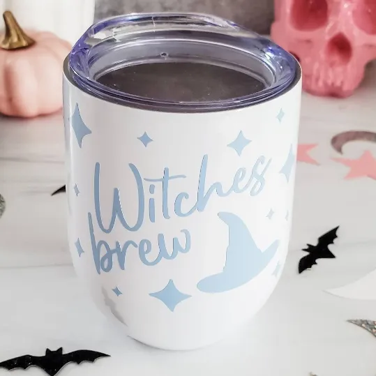 Witches Brew Pastel Halloween Wine Tumbler by Salt and Sparkle