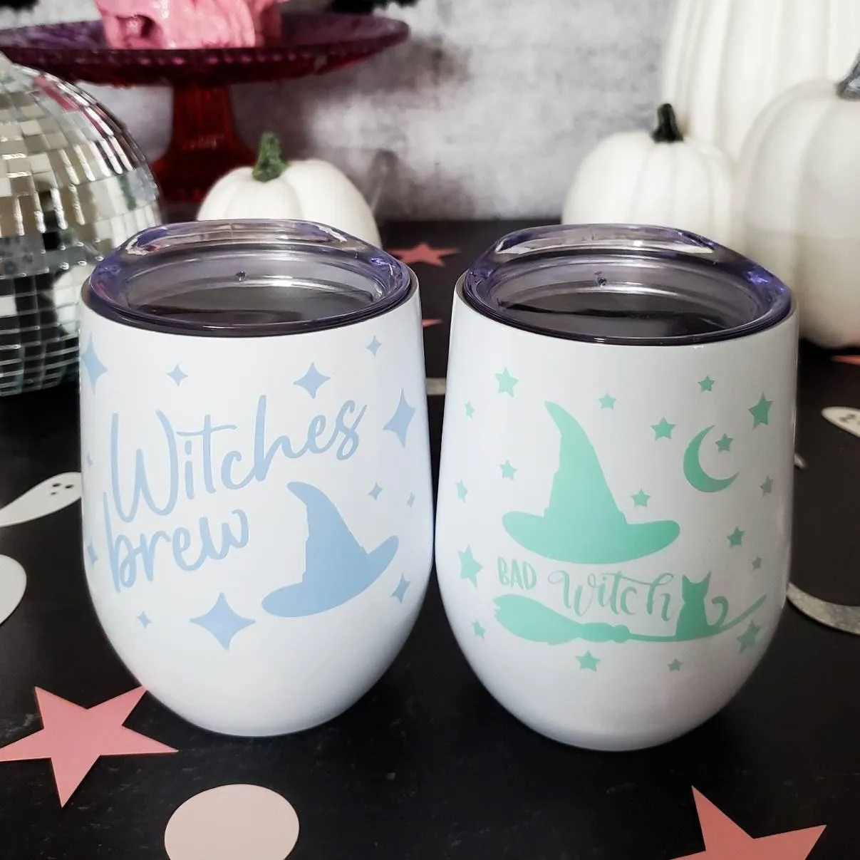 Witches Brew Pastel Halloween Wine Tumbler by Salt and Sparkle