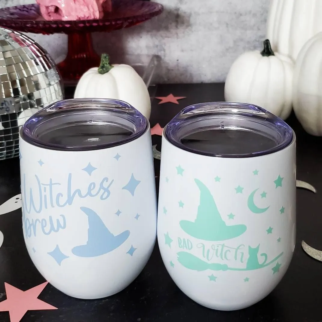 Witches Brew Pastel Halloween Wine Tumbler by Salt and Sparkle