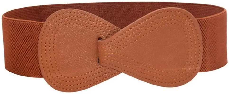 Women Leather High Waist Corset Belt Ladies Stretch Wrap Blouse Jeans Dress Skirt Sweater Jacket Elastic Waistband