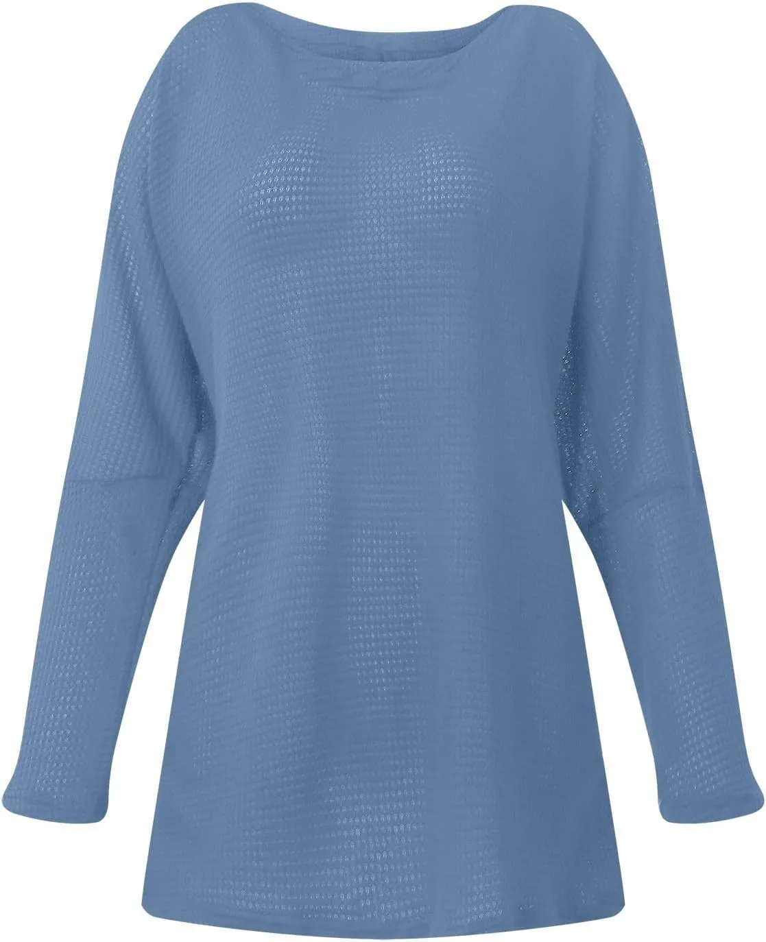 Women Off The Shoulder Sweater Top Oversized Waffle Knit Shirt Long Sleeve Boat Neck Batwing Tunic Pullover Sweaters