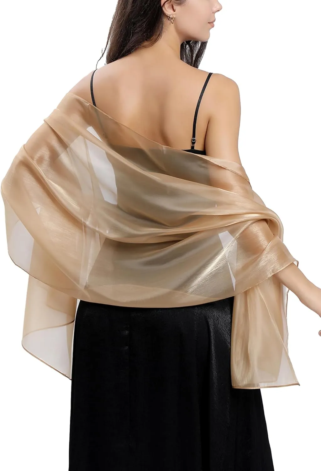 Women Silk Satin Shawl Silky Scarf Lightweight Wraps for Evening Party Wedding