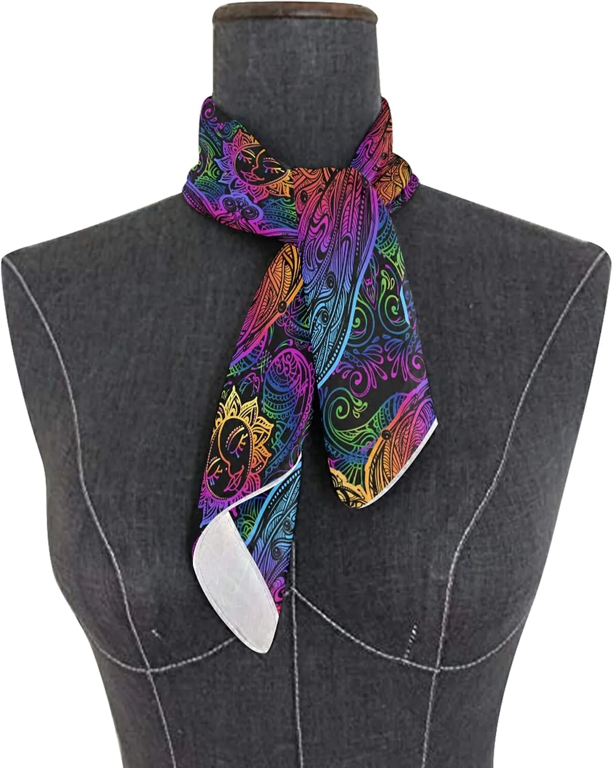 Women Silk Scarf Hair Wrap Shawl Chiffon Stole Square Scarves Headscarf