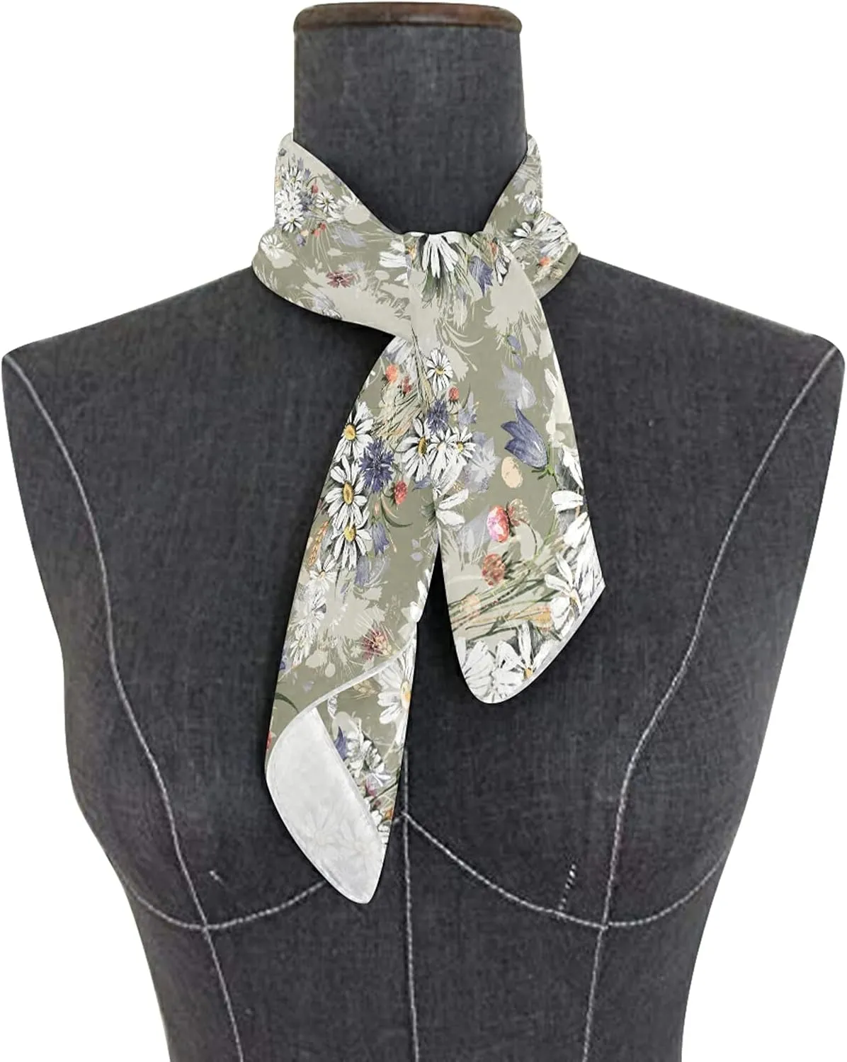 Women Silk Scarf Hair Wrap Shawl Chiffon Stole Square Scarves Headscarf