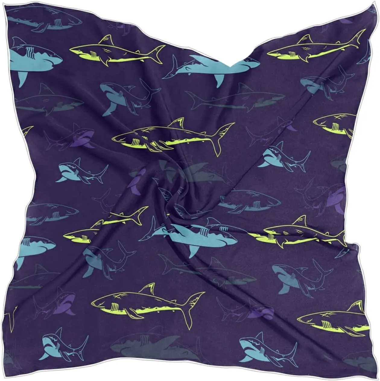 Women Silk Scarf Hair Wrap Shawl Chiffon Stole Square Scarves Headscarf