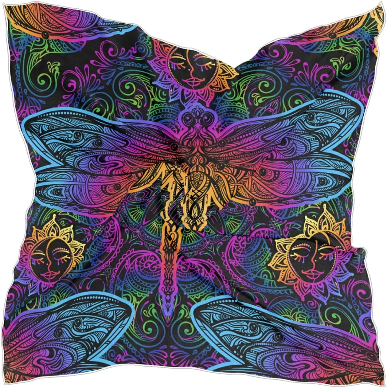 Women Silk Scarf Hair Wrap Shawl Chiffon Stole Square Scarves Headscarf