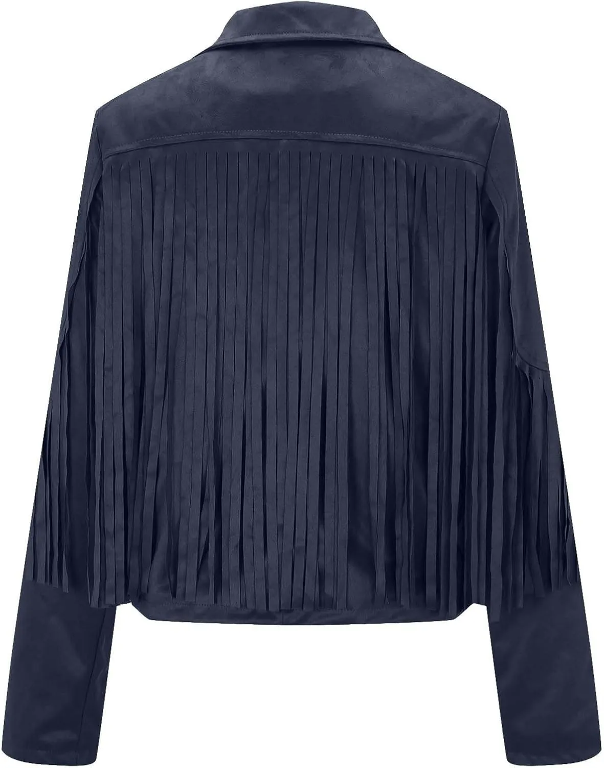 Women's Fringe Jackets Suede Tassel Jacket Crop Moto Biker Jackets Open Front Tassel Coat Western Cowgitl Outfits