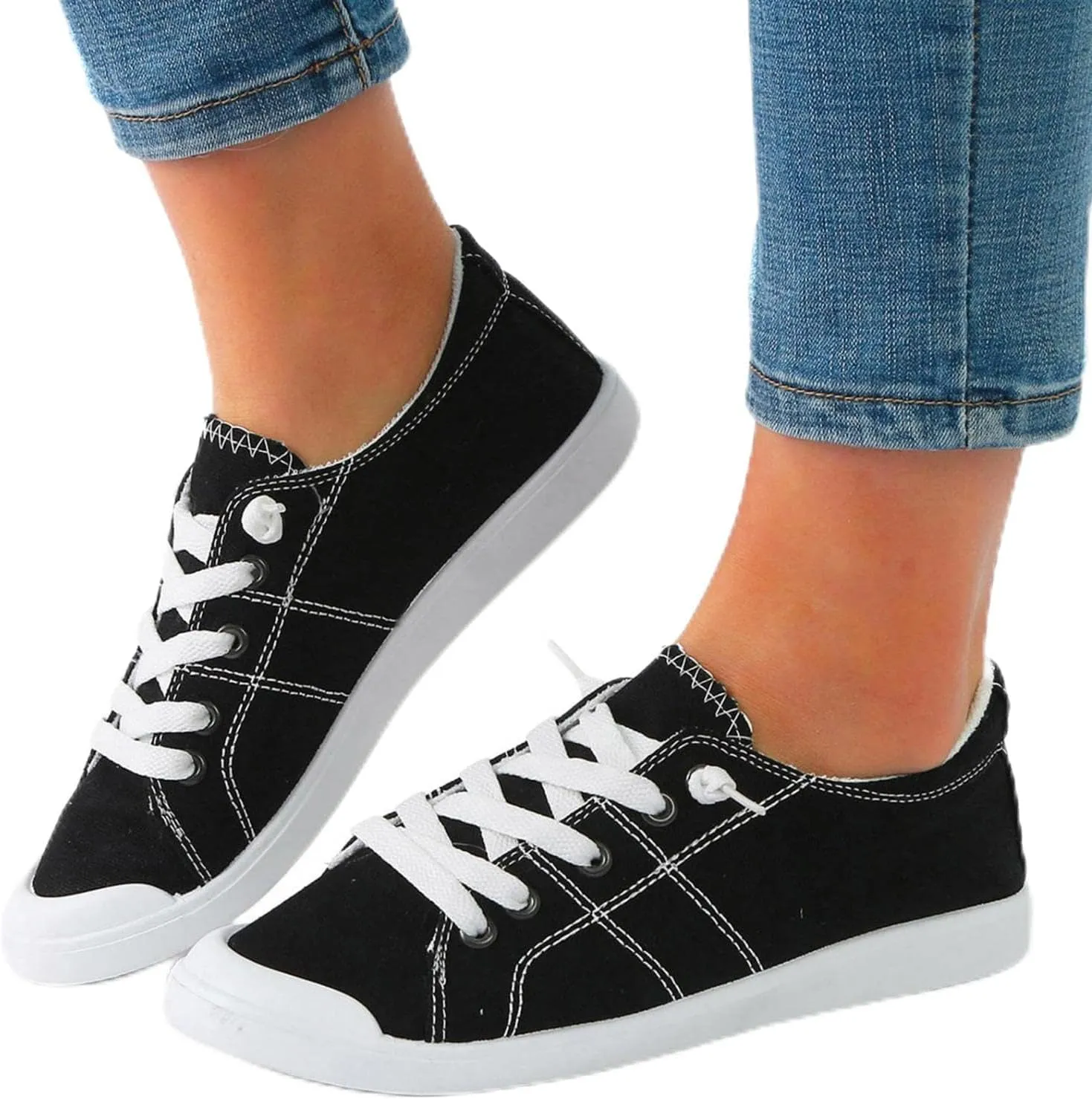 Womens Loafers Canvas Shoes Low Top Classic Slip On Lightweight Comfortable Fashion Sneakers for Walking