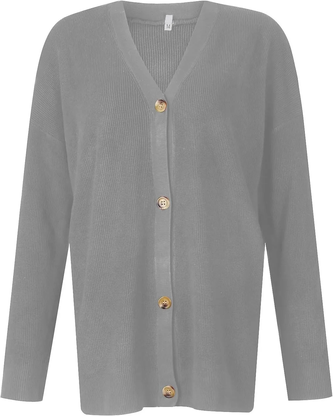 Women's Long Sleeve Knit Sweater Open Front Cardigan Casual Button Down Loose Knit Outerwear Fall Winter Trendy Coat