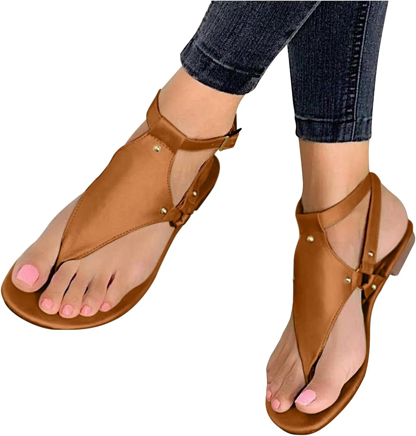 Womens Sandals Casual Open Toe Buckle Strap Roman Sandal Summer Bohemian Shoes