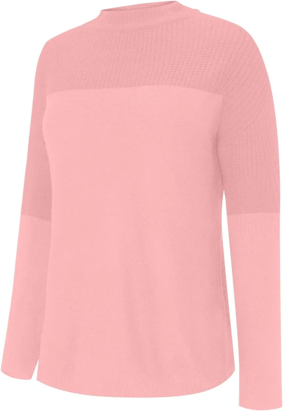 Womens Sweaters Crewneck Cable Knit Long Sleeve Pullover Sweaters Loose Casual Solid Color Jumper Tops S-XXL