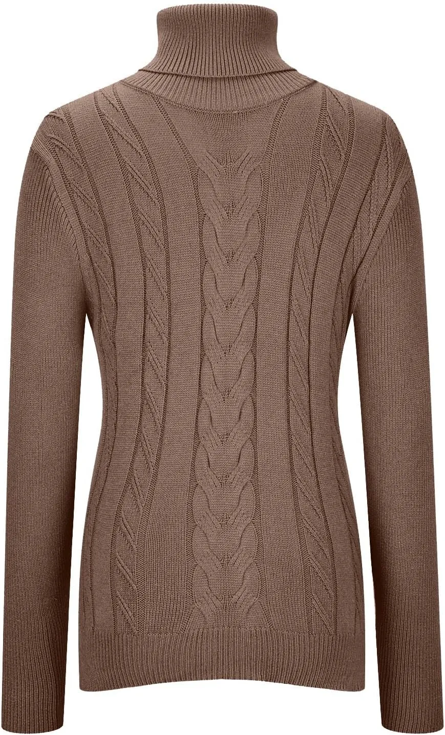 Women's Turtleneck Sweaters Fashion Long Sleeves Ribbed Knit Pullover Loose Casual Knitwear Fall Going Out Tops