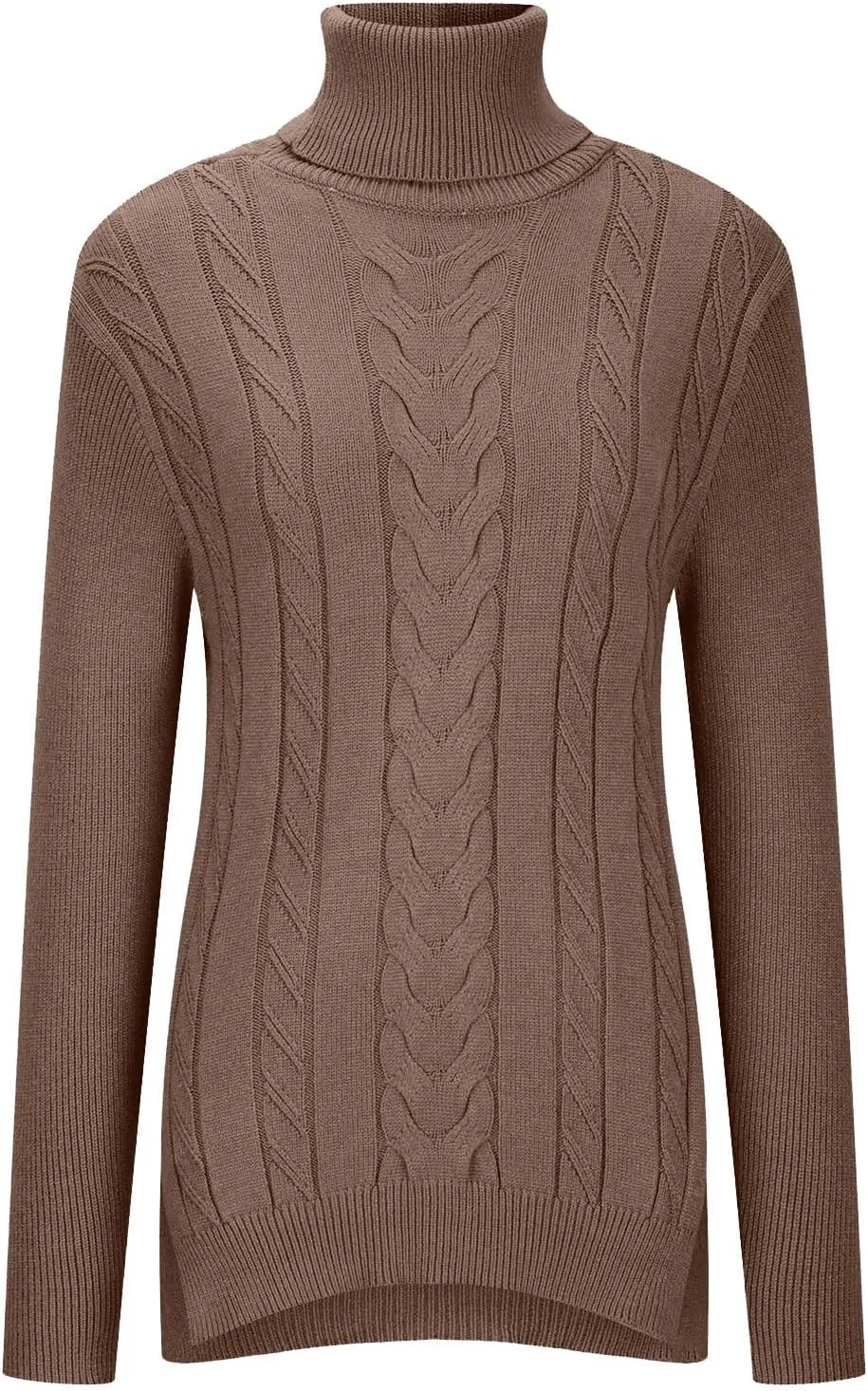 Women's Turtleneck Sweaters Fashion Long Sleeves Ribbed Knit Pullover Loose Casual Knitwear Fall Going Out Tops