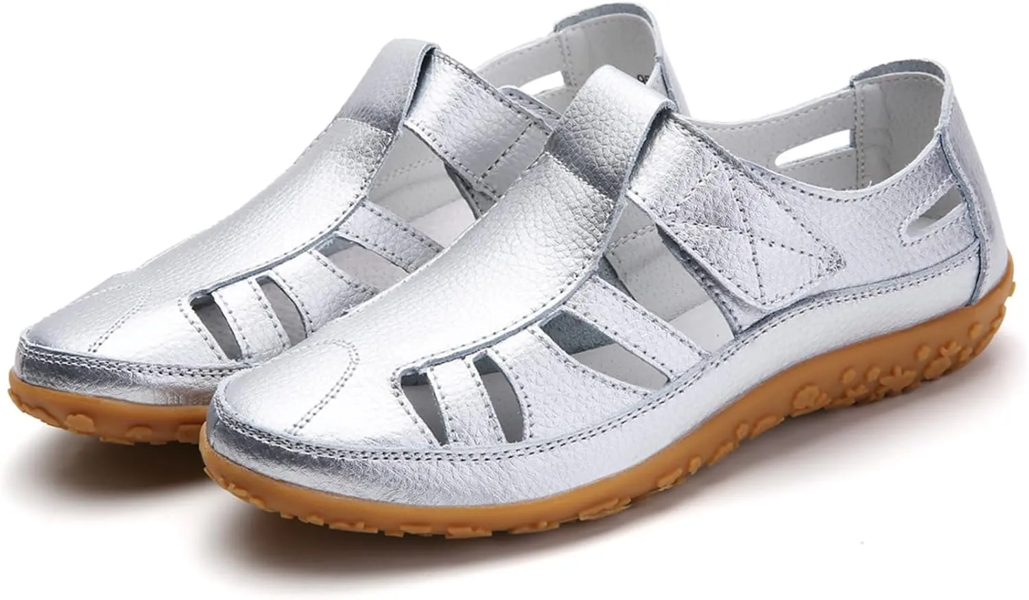 Women's Wedge Sandals Summer Dressy Closed Toe Hollow Out Bohemia Gladiator Shoes Comfortable Softsole Flat Beach Fisherman Sandals