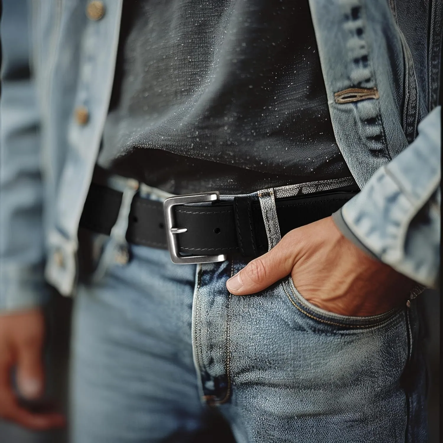 Wrangler Men??s Leather Belt, Country Casual Every Day Belt for Jeans
