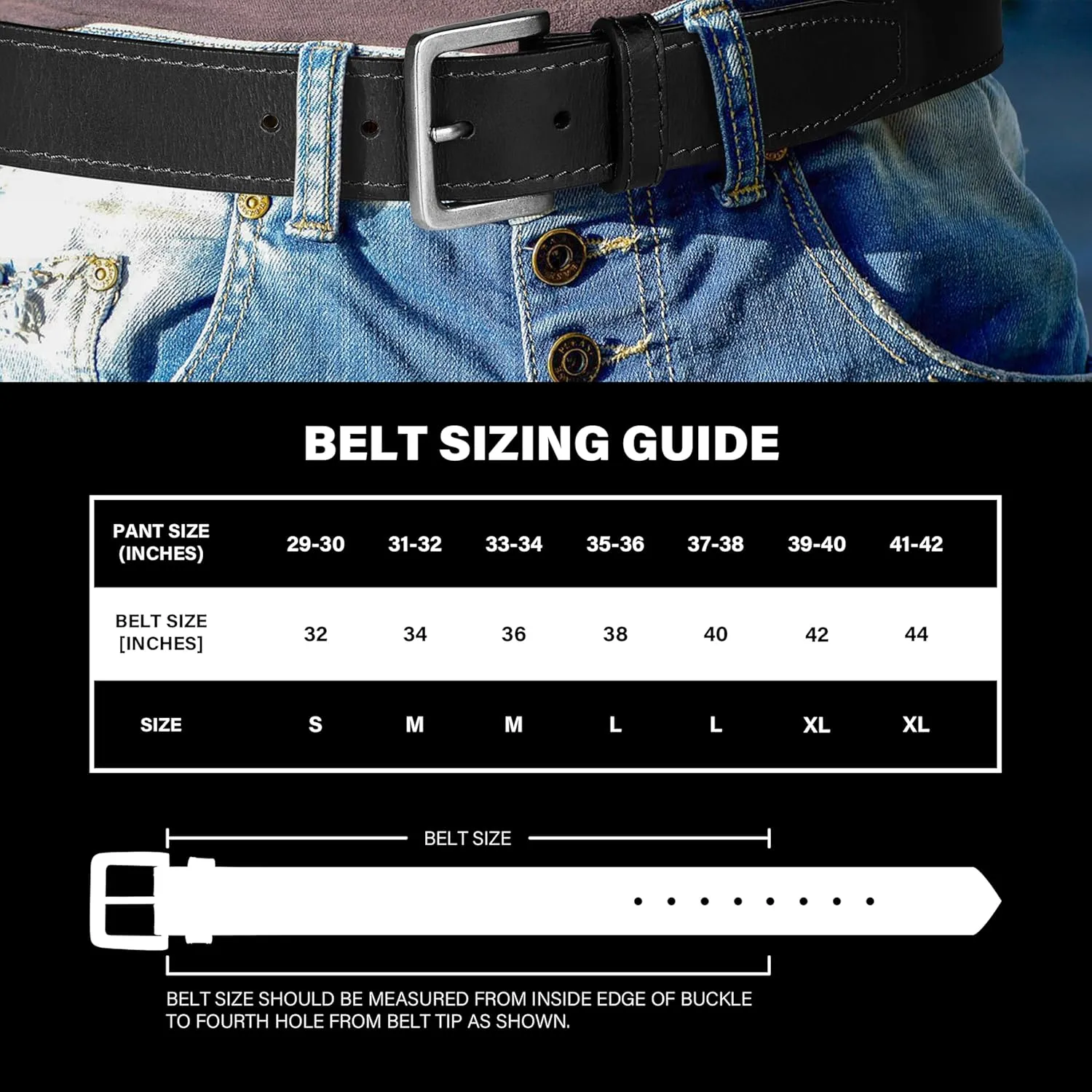 Wrangler Men??s Leather Belt, Country Casual Every Day Belt for Jeans