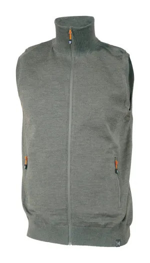 YORK VEST WINDBREAKER , 100% EXTRA FINE MERINOULL  — LIGHT LODEN