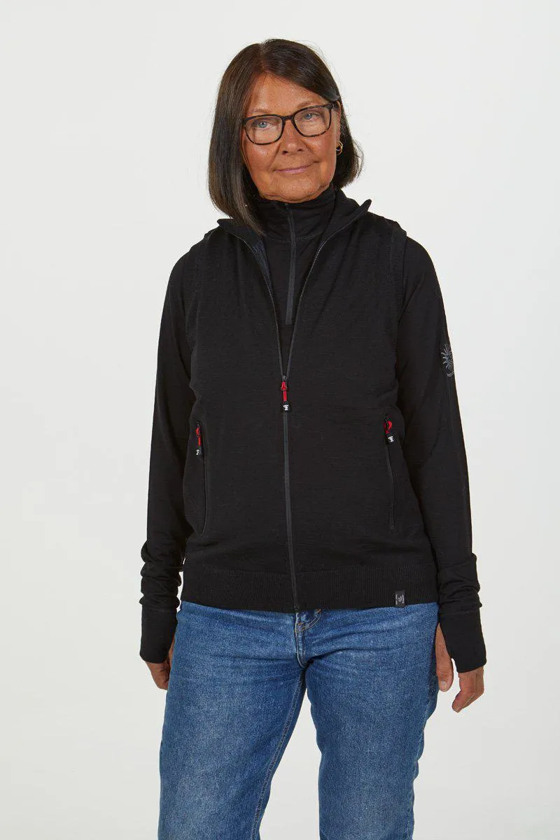 YORK VEST WINDBREAKER , 100% EXTRA FINE MERINOULL  — LIGHT LODEN